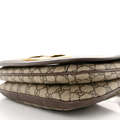 Gucci GG Supreme Monogram Textured Dollar Calfskin Web Medium Blondie Top Handle Shoulder Flap Bag Beige Ebony New Acero 11 of 15