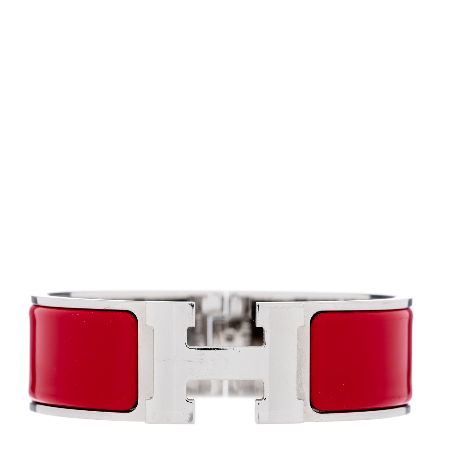 Hermes Enamel Wide Clic Clac H Bracelet GM Rouge Vif 1 of 3