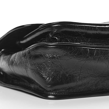 Saint Laurent Crinkled Calfskin Matelasse Monogram Baby Niki Chain Satchel Black 8 of 10