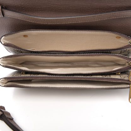 Gucci GG Supreme Monogram Web Ophidia Flap Messenger Bag Beige New Acero 4 of 9