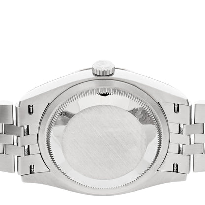 Rolex Stainless Steel 18K White Gold Diamond 36mm Oyster Perpetual Datejust Watch Silver Roman 126234 4 of 5