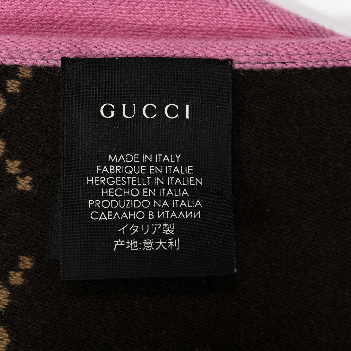 Wool Silk GG Monogram Ripon Simple Scarf Roseate
