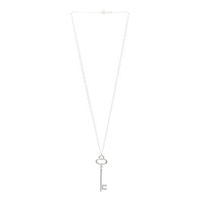 Tiffany Sterling Silver Oval Key Pendant Necklace 3 of 5