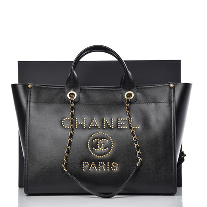 Chanel Caviar Medium Studded Deauville Tote Black 8 of 11