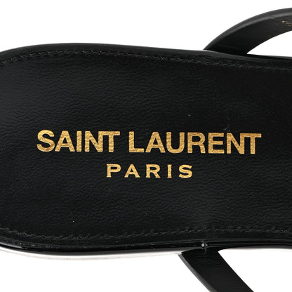 Saint Laurent Calfskin Cassandra Monogram Sandals 38 Black 7 of 10