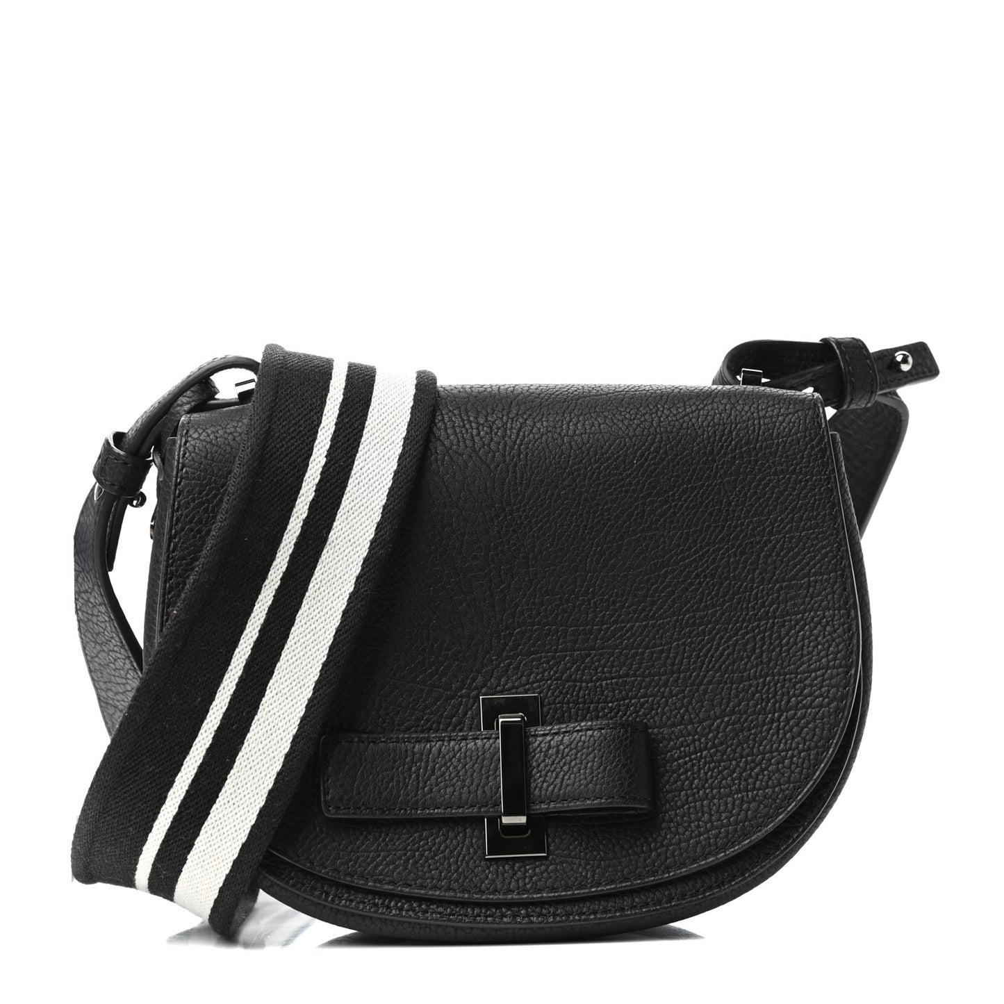 Crispy Calfskin Mini Le Mutin Saddle Bag Black