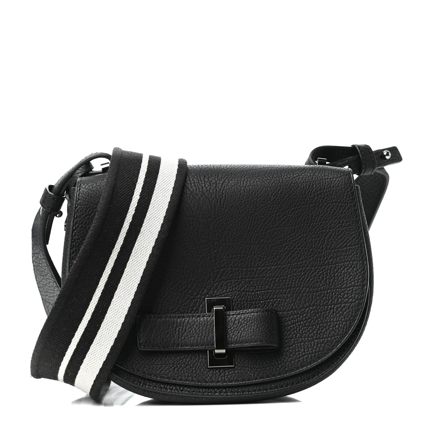 Delvaux Crispy Calfskin Mini Le Mutin Saddle Bag Black 1 of 9