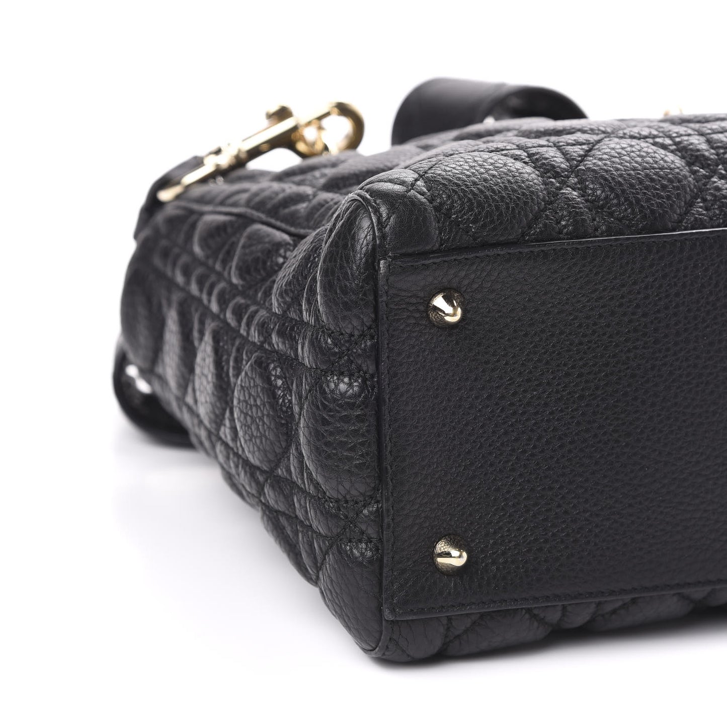 Grained Calfskin Cannage Medium Supple Lady Dior Black