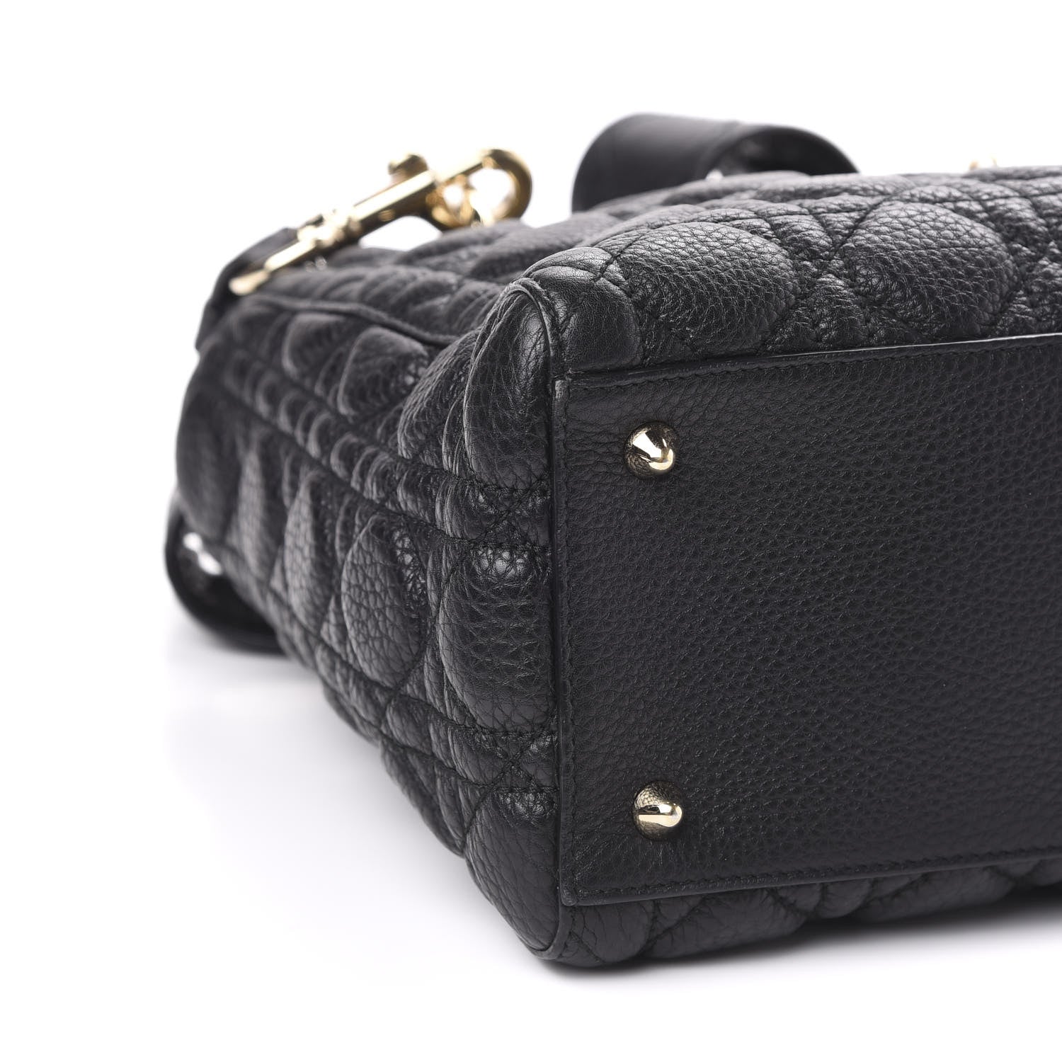 Christian Dior Grained Calfskin Cannage Medium Supple Lady Dior Black 8 of 10
