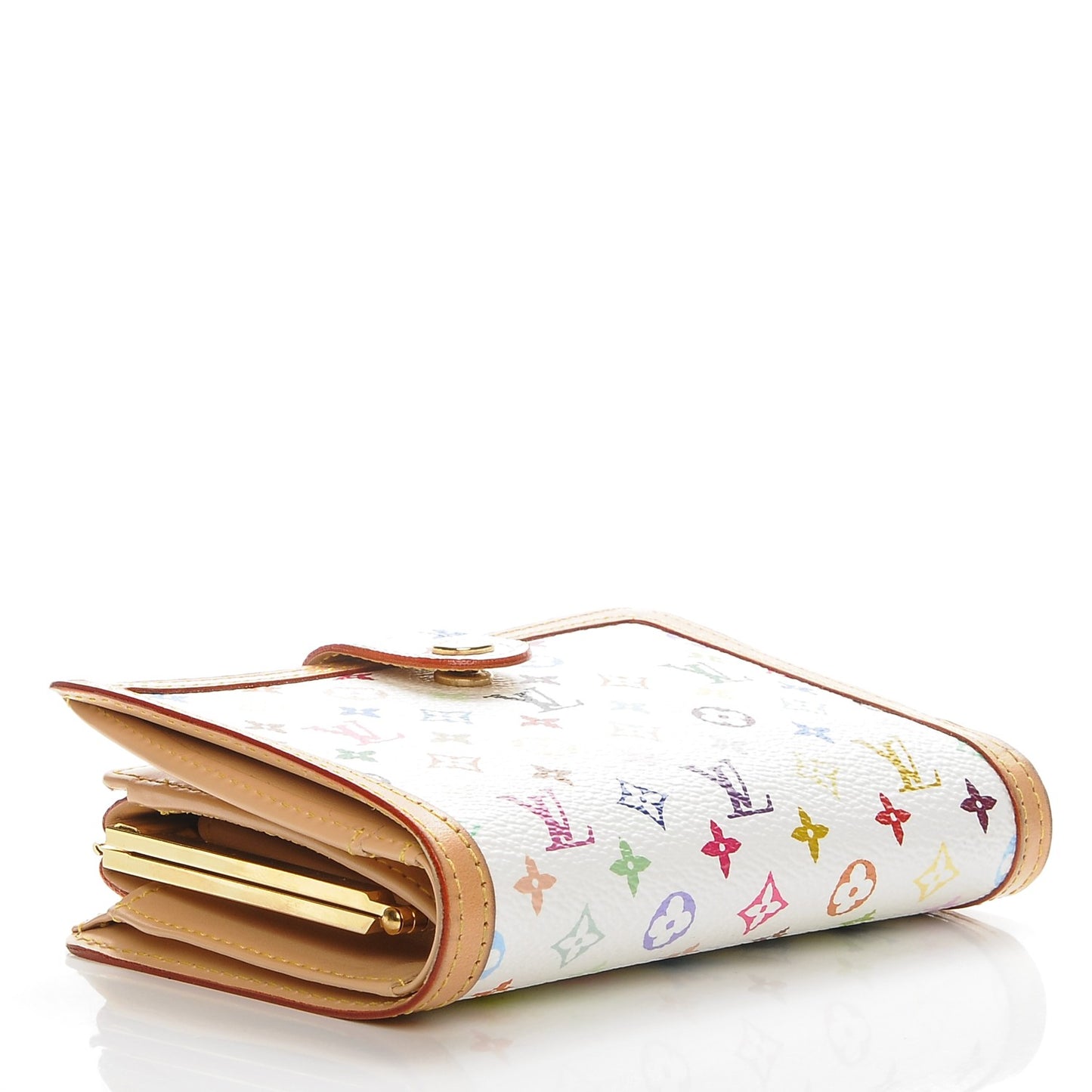 Monogram Multicolor French Purse Wallet White