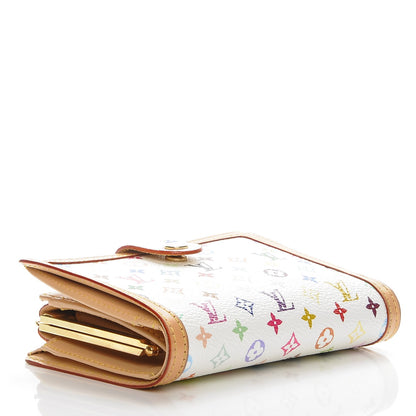 Louis Vuitton Monogram Multicolor French Purse Wallet White 4 of 6