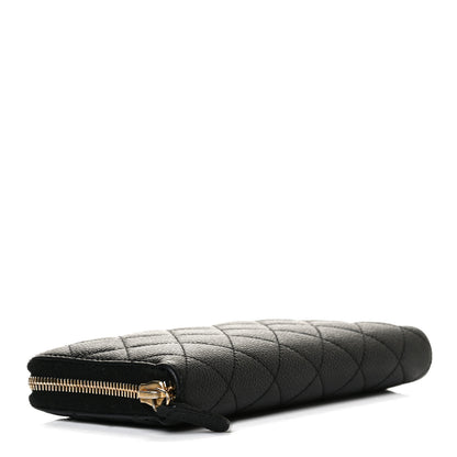 Chanel Caviar Quilted Large Gusset Zip Around Wallet Black 4 of 13