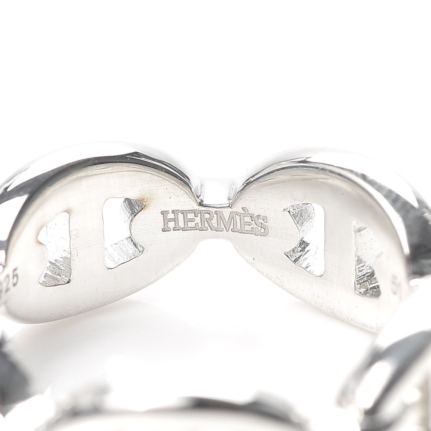 Sterling Silver PM Chaine d'Ancre Enchainee Band Ring 51 5.75