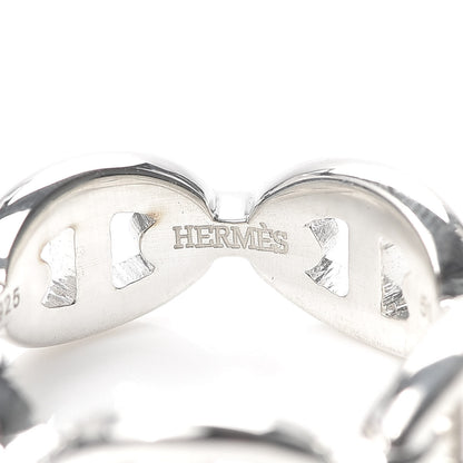 Hermes Sterling Silver PM Chaine d'Ancre Enchainee Band Ring 51 5.75 5 of 6