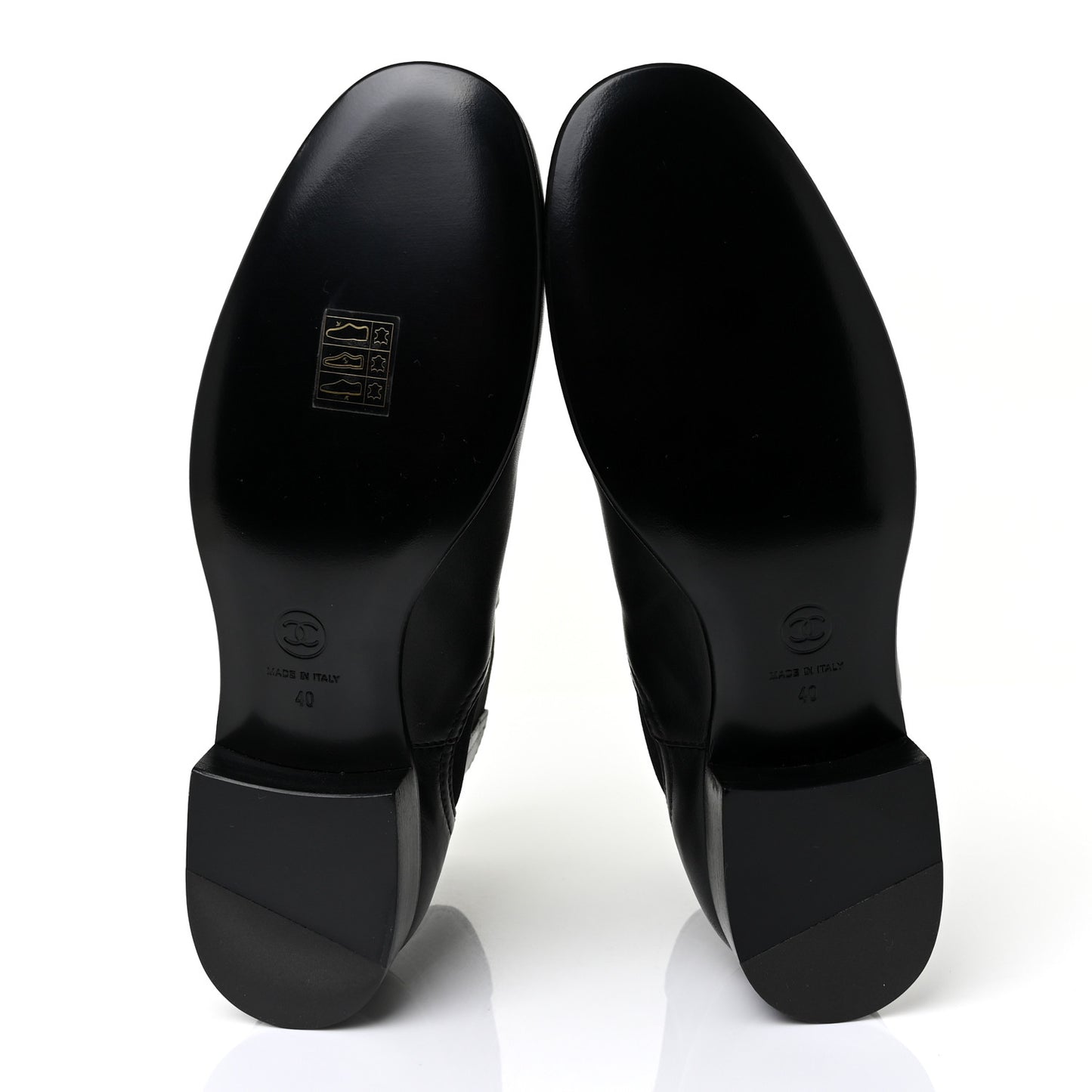 Calfskin Elastic Short Boots 40 Black