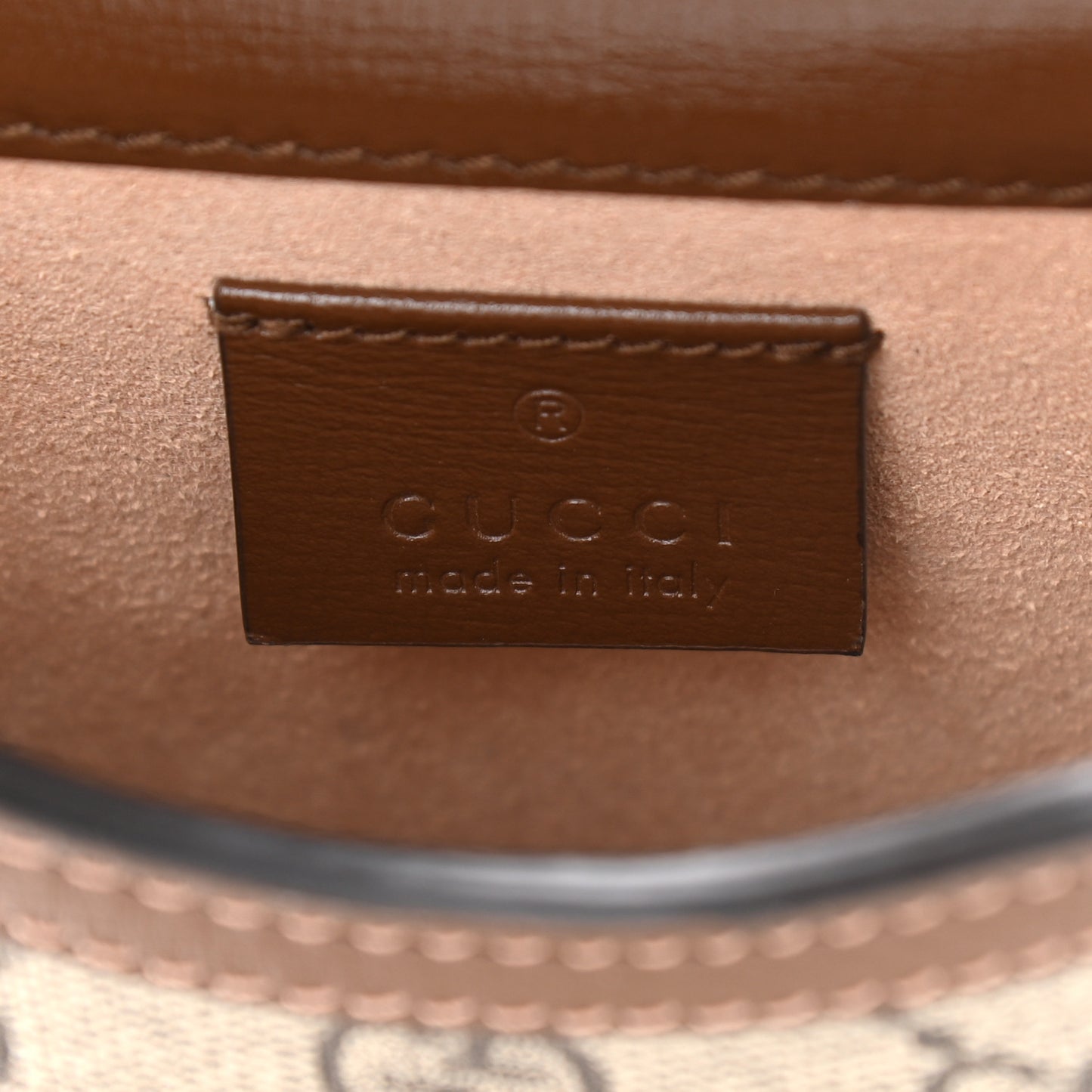GG Supreme Monogram Mini Horsebit 1955 Crossbody Bag Beige Brown Sugar