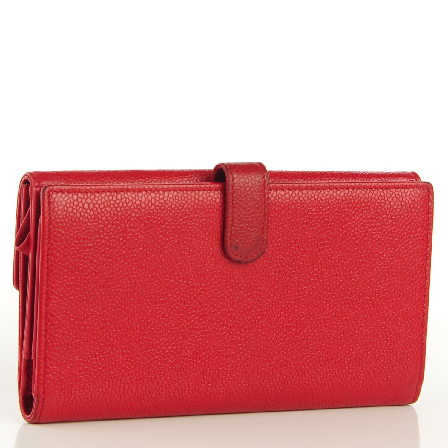 Chanel Caviar CC Long Flap French Wallet Red 3 of 8