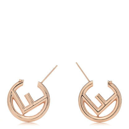 Fendi Metal FF Hoop Earrings Gold 3 of 4