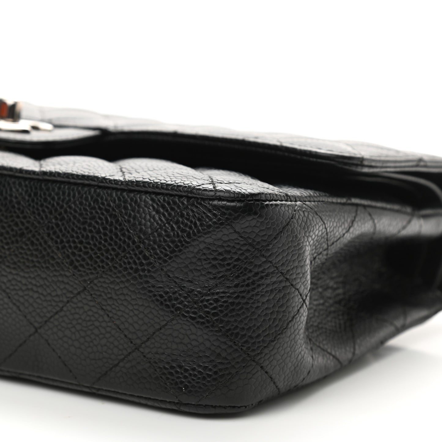 Caviar Quilted Medium Double Flap Black