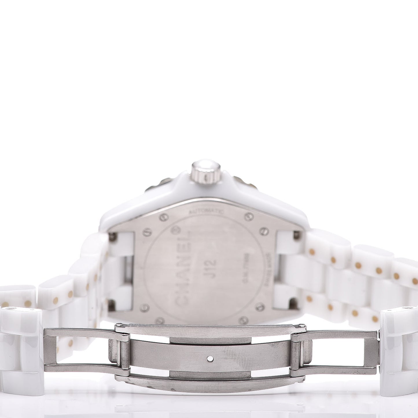 Stainless Steel Ceramic Diamond Pave Bezel 38mm J12 Automatic Watch White
