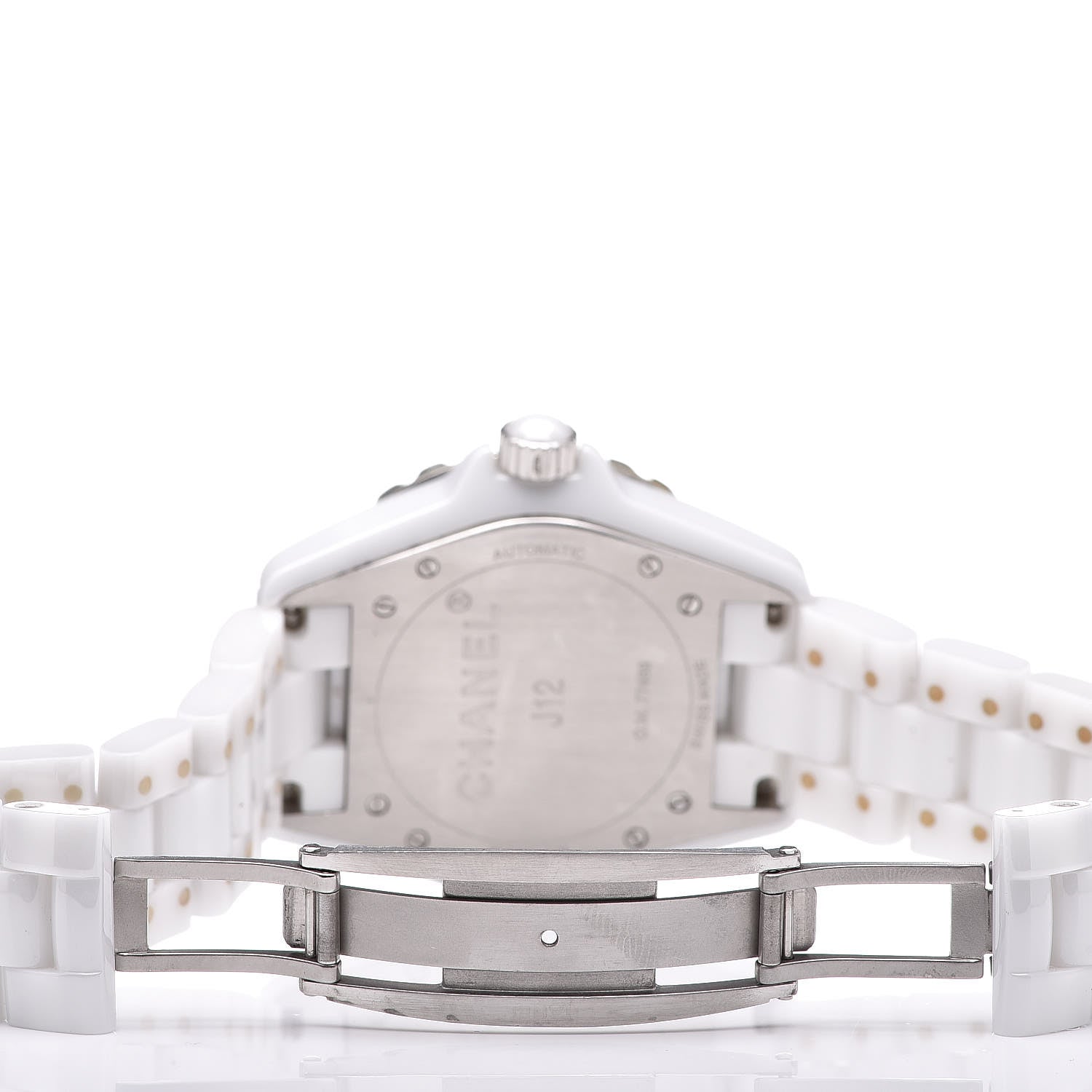 Chanel Stainless Steel Ceramic Diamond Pave Bezel 38mm J12 Automatic Watch White 5 of 7