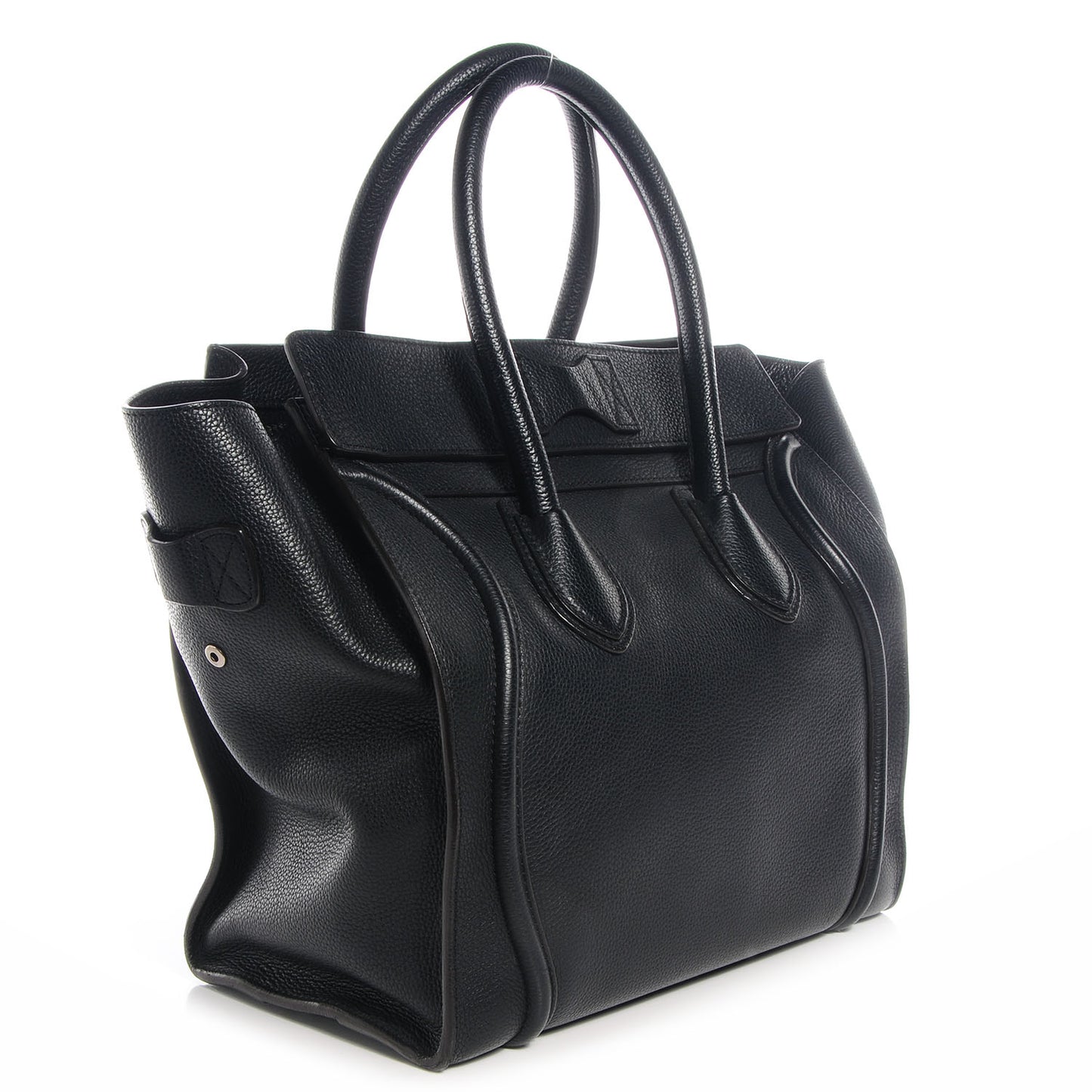 Drummed Calfskin Mini Luggage Black