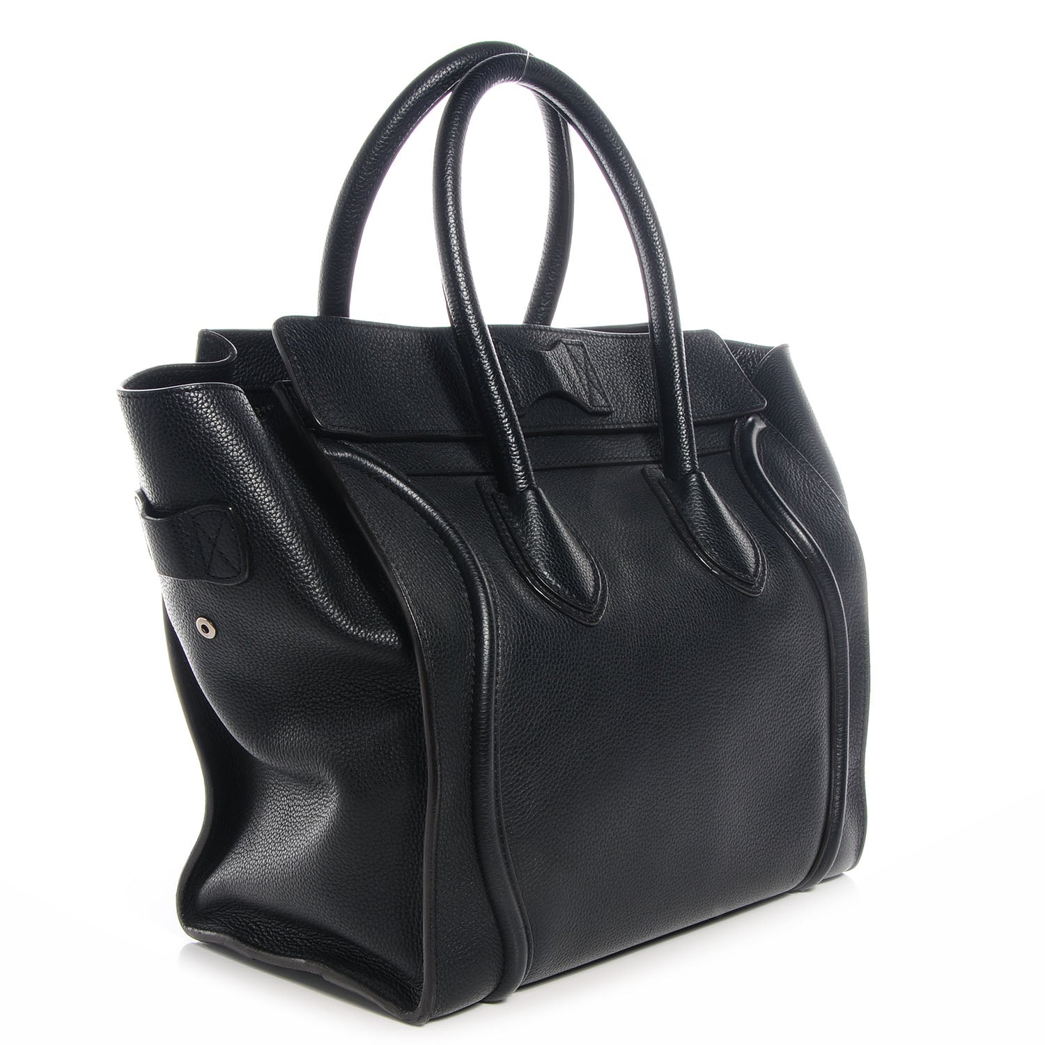 Celine Drummed Calfskin Mini Luggage Black 3 of 9