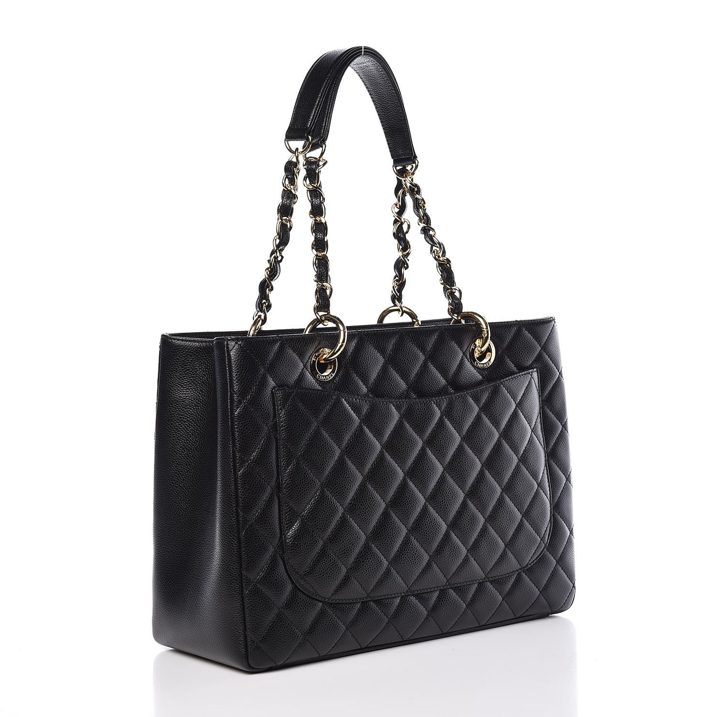 Caviar Quilted Grand Shopping Tote GST Black
