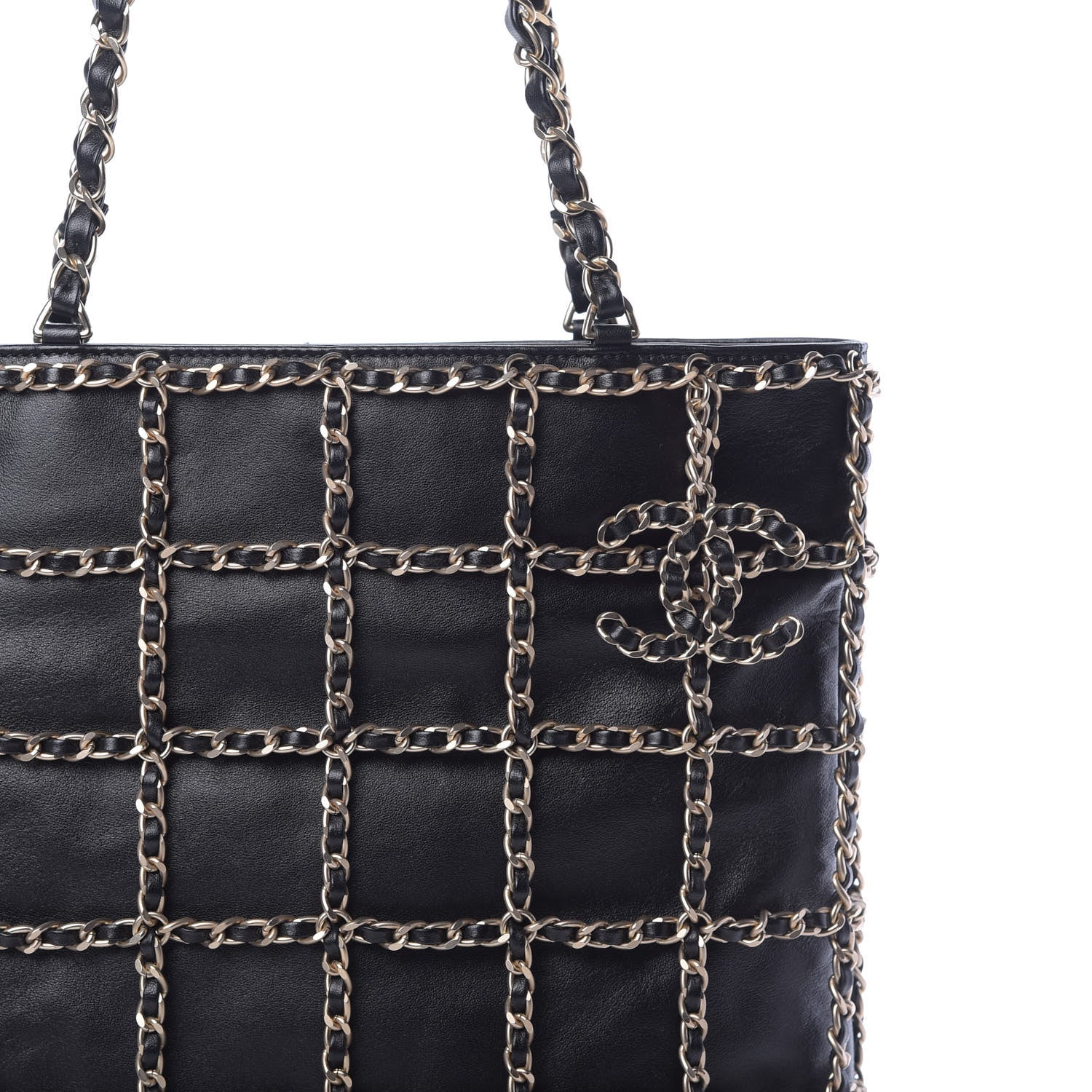 Chanel Lambskin Large Shopping Chain Tote Black 8 of 12