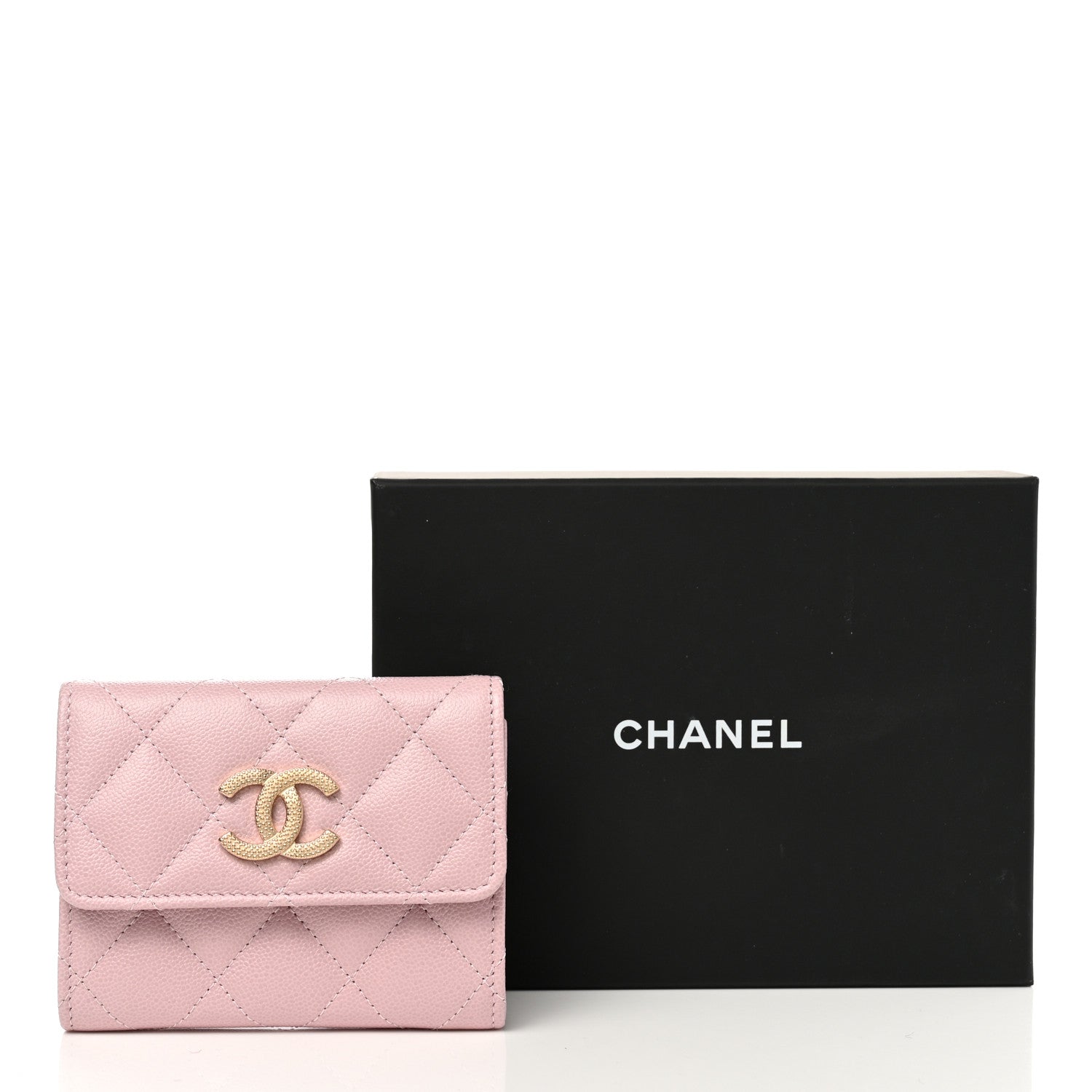 Chanel Caviar Quilted Studded CC Flap Card Holder Light Pink 9 of 9