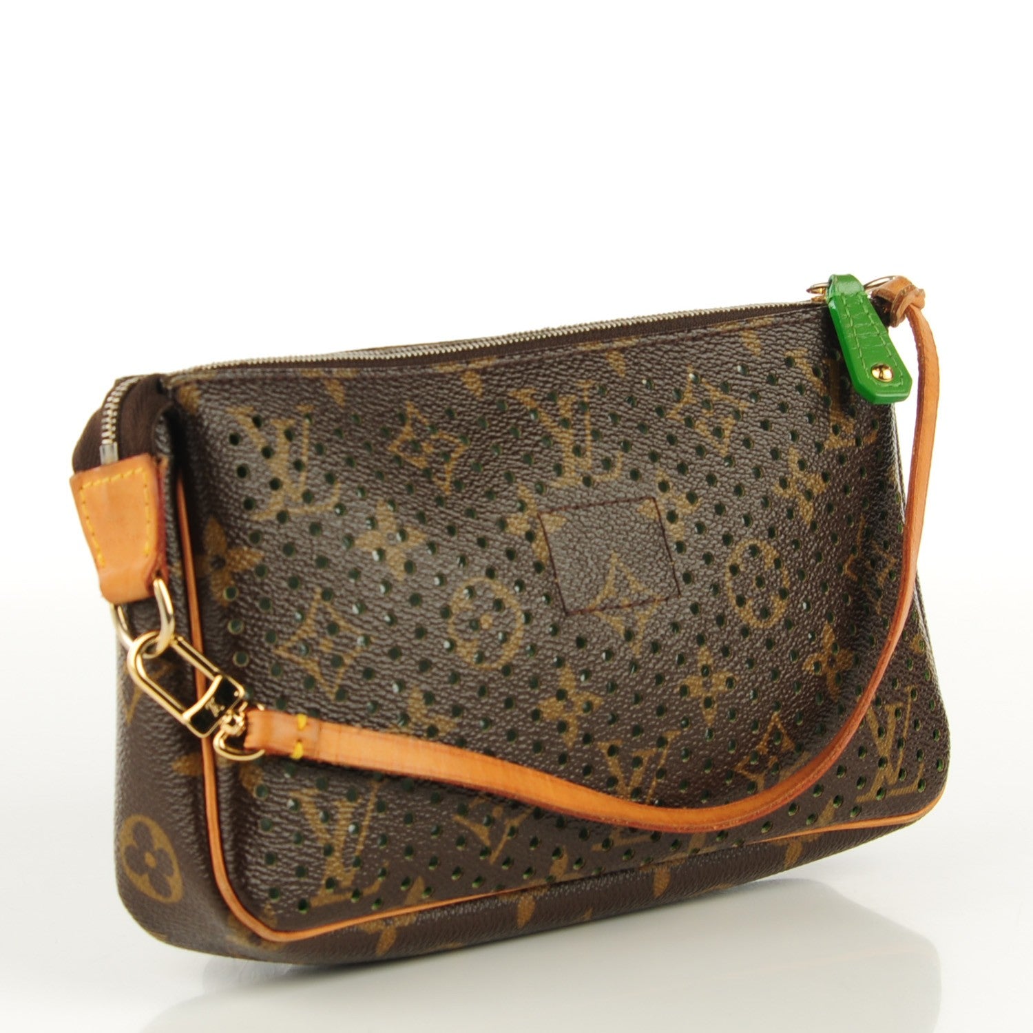 Louis Vuitton Monogram Perforated Pochette Accessories Bag Green 3 of 8