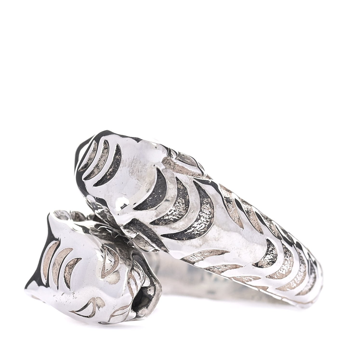 Sterling Silver Macan Tiger Head Wrap Ring 50 5.5