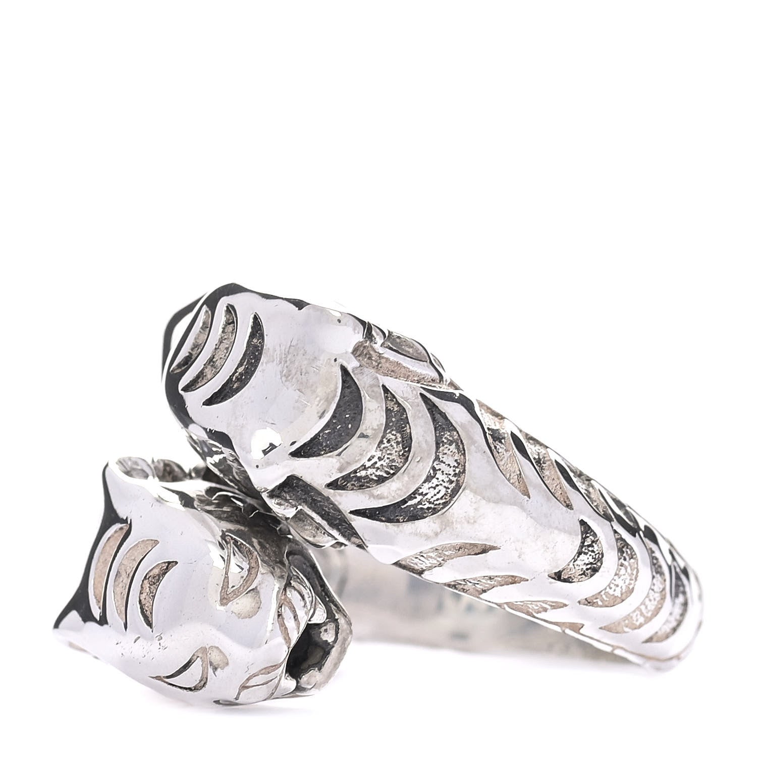 John Hardy Sterling Silver Macan Tiger Head Wrap Ring 50 5.5 1 of 8