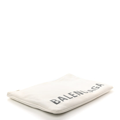 Balenciaga Calfskin Logo Large Zip Pouch White 4 of 8
