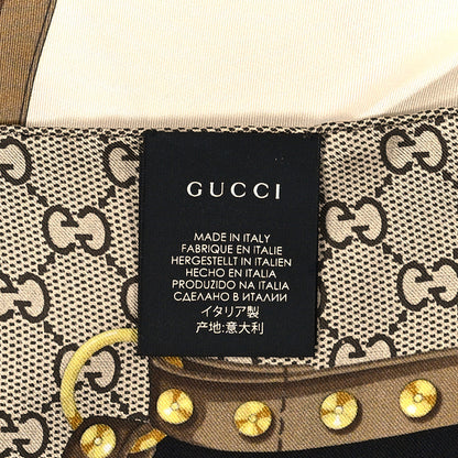 Gucci Silk Twill GG Monogram New Panshie Square Scarf Black Sky Blue 2 of 3