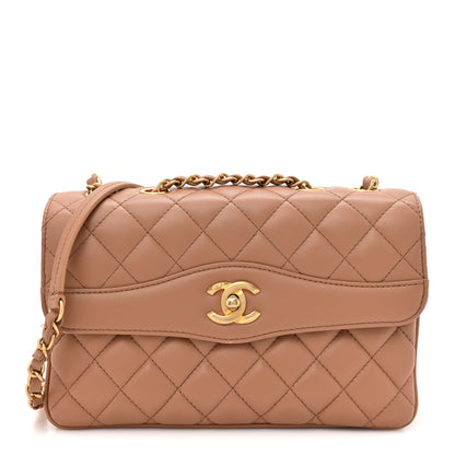 Chanel Lambskin Quilted Medium Coco Vintage Flap Beige 1 of 17