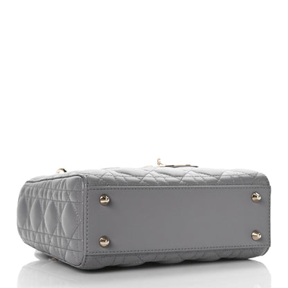Christian Dior Lambskin Cannage Small My ABCDior Lady Dior Grey 4 of 11