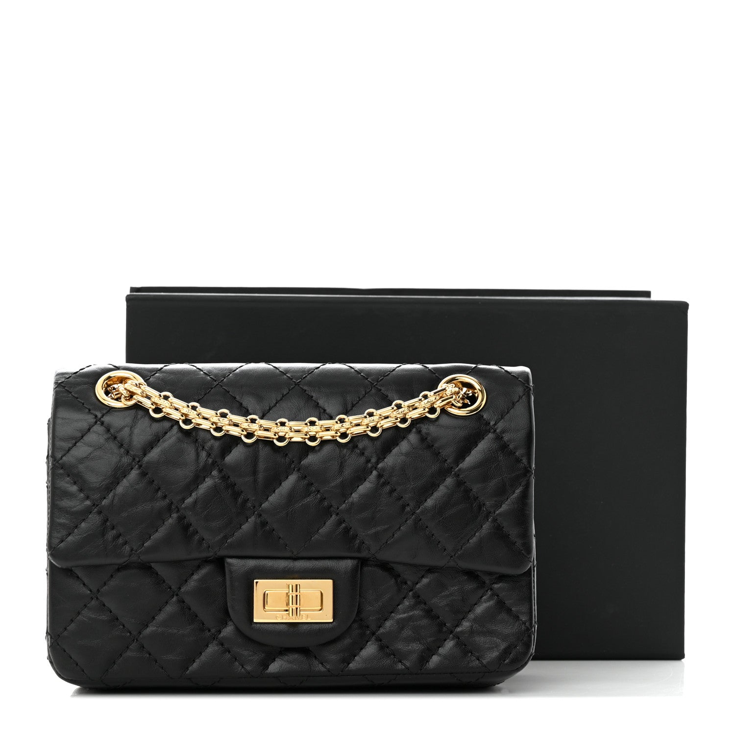 Chanel Aged Calfskin Quilted 2.55 Reissue Mini Flap Black 11 of 11