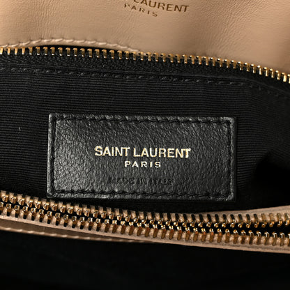 Saint Laurent Calfskin Y Quilted Monogram Medium Loulou Chain Satchel Dark Beige 7 of 11