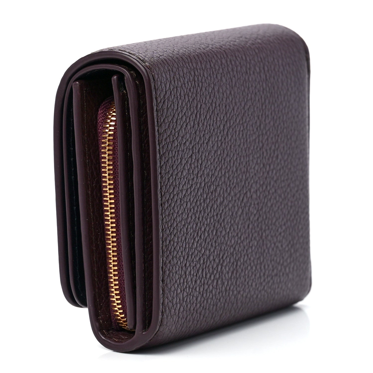 Mulberry Small Classic Grain Small Plaque French Purse Wallet Oxblood 3 of 12