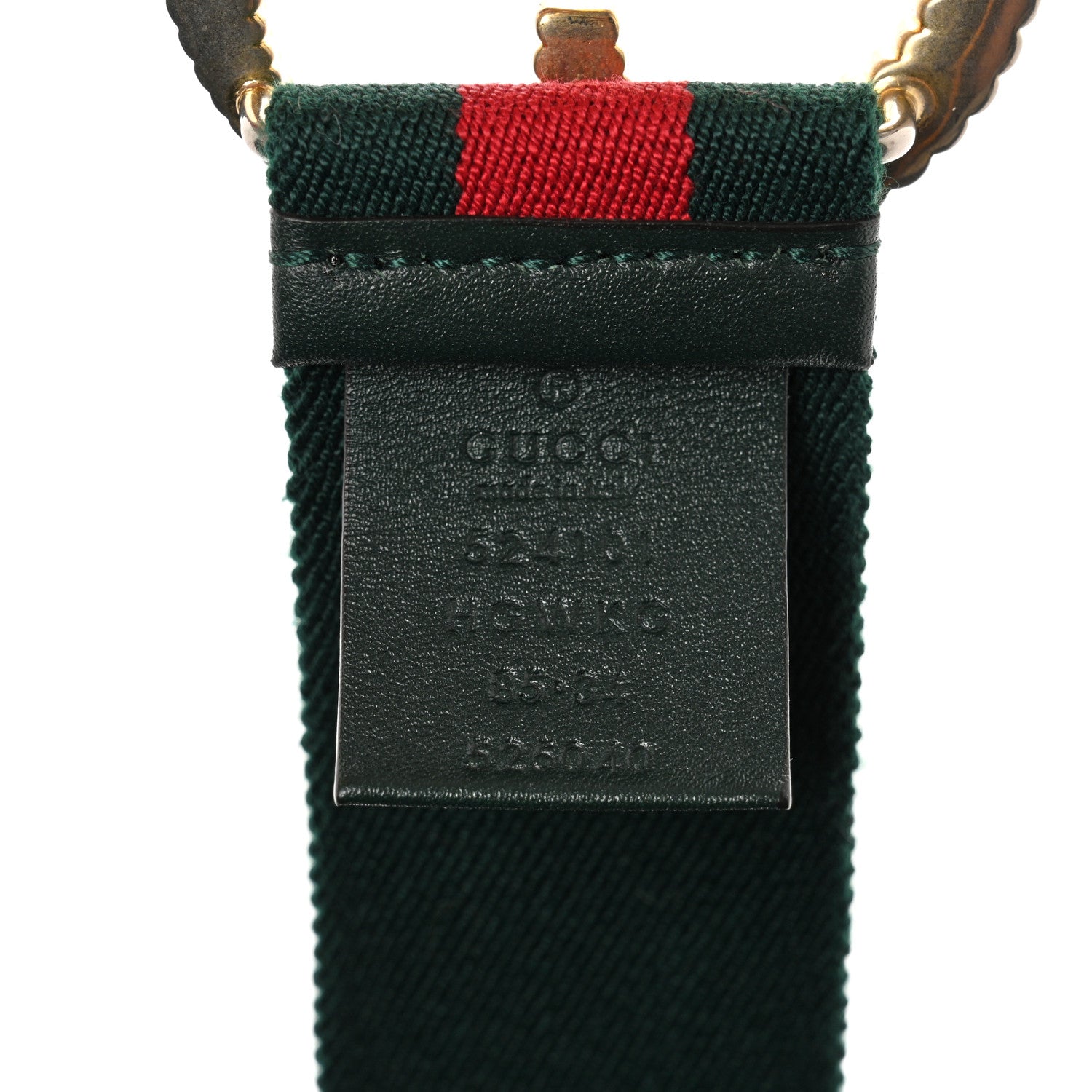 Gucci Canvas Torchon Double G Web Belt 85 34 Verde 3 of 5