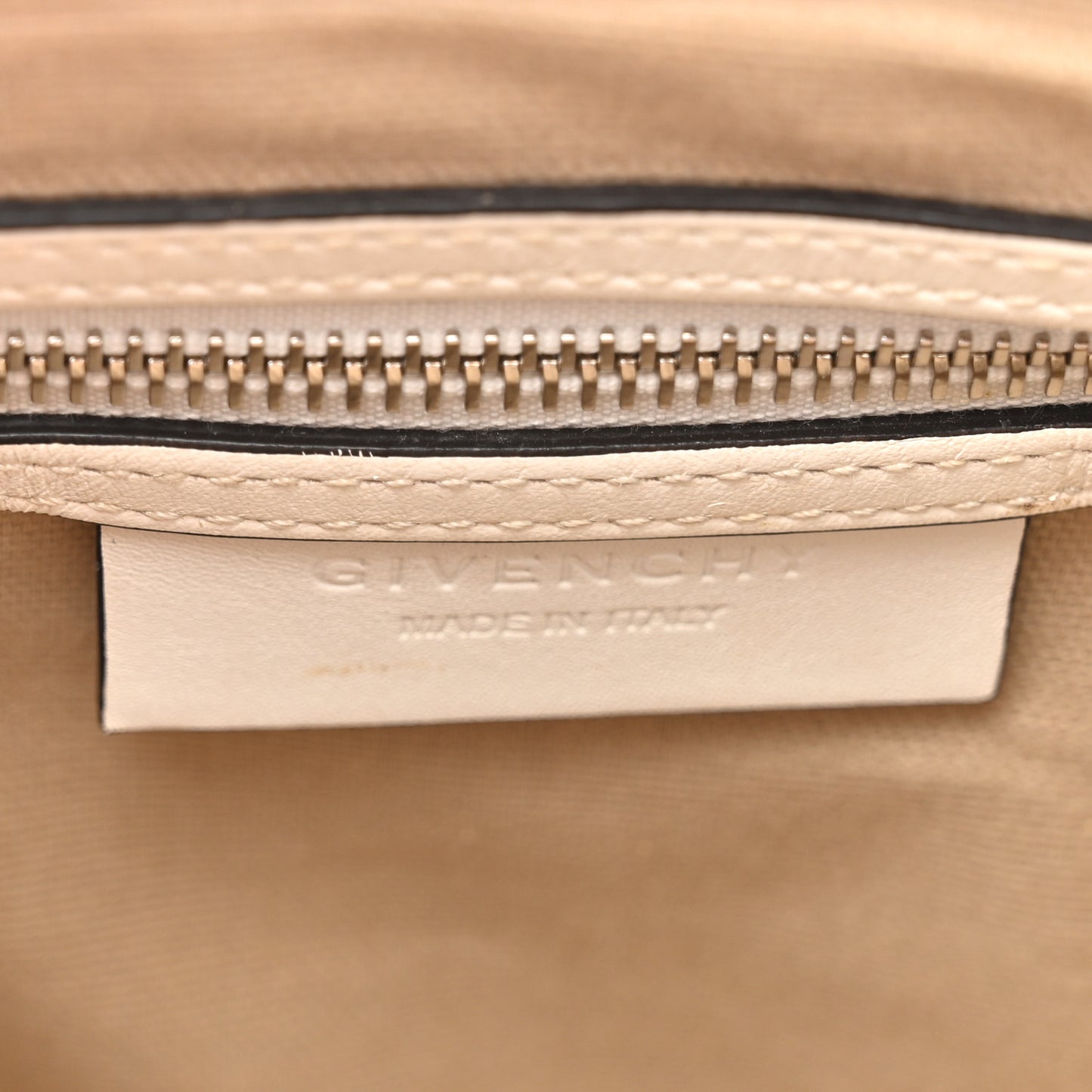 Calfskin Signature Logo Mini Antigona White