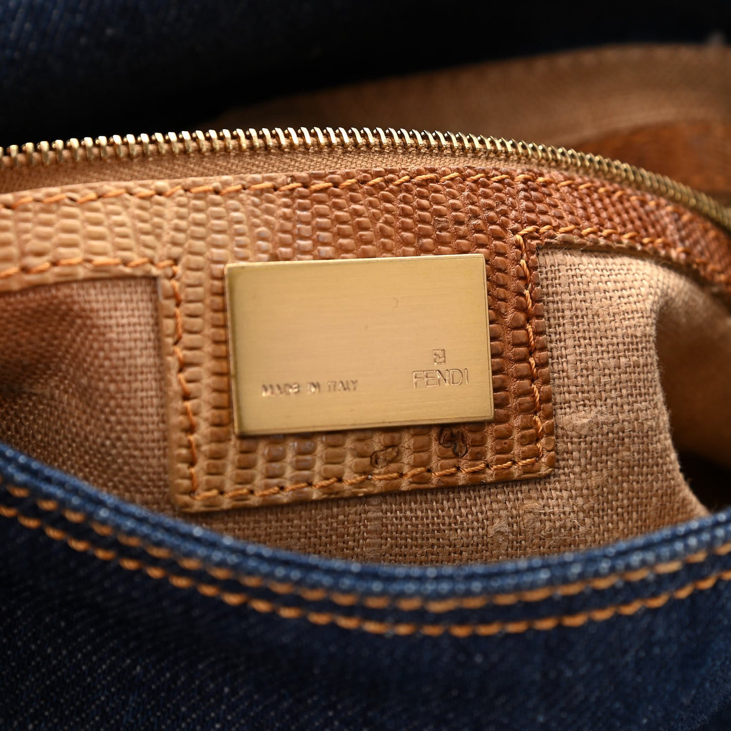 Denim Lizard Mama Baguette Blue