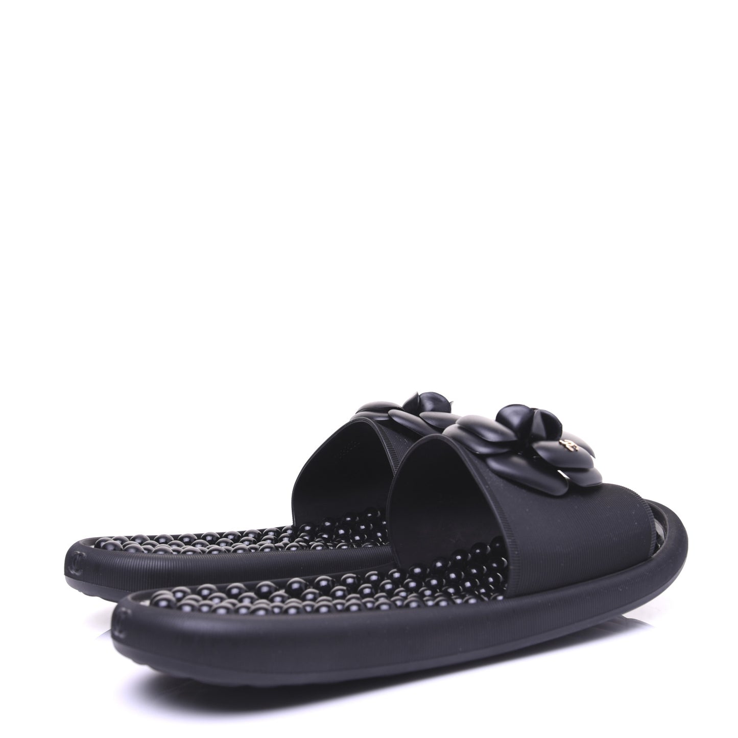 Thermoplastic PVC Camellia Mule Sandals 40 Black