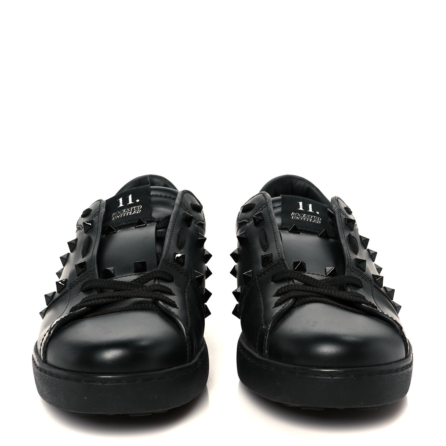 Valentino Garavani Calfskin Mens Rockstud Untitled Open Sneakers 43 Black 3 of 10