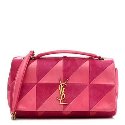 Saint Laurent Lambskin Suede Patchwork Monogram Medium Jamie Fuchsia 1 of 17