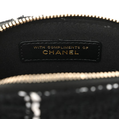 Chanel Tweed Quilted Mini Clutch With Chain Black White 8 of 14