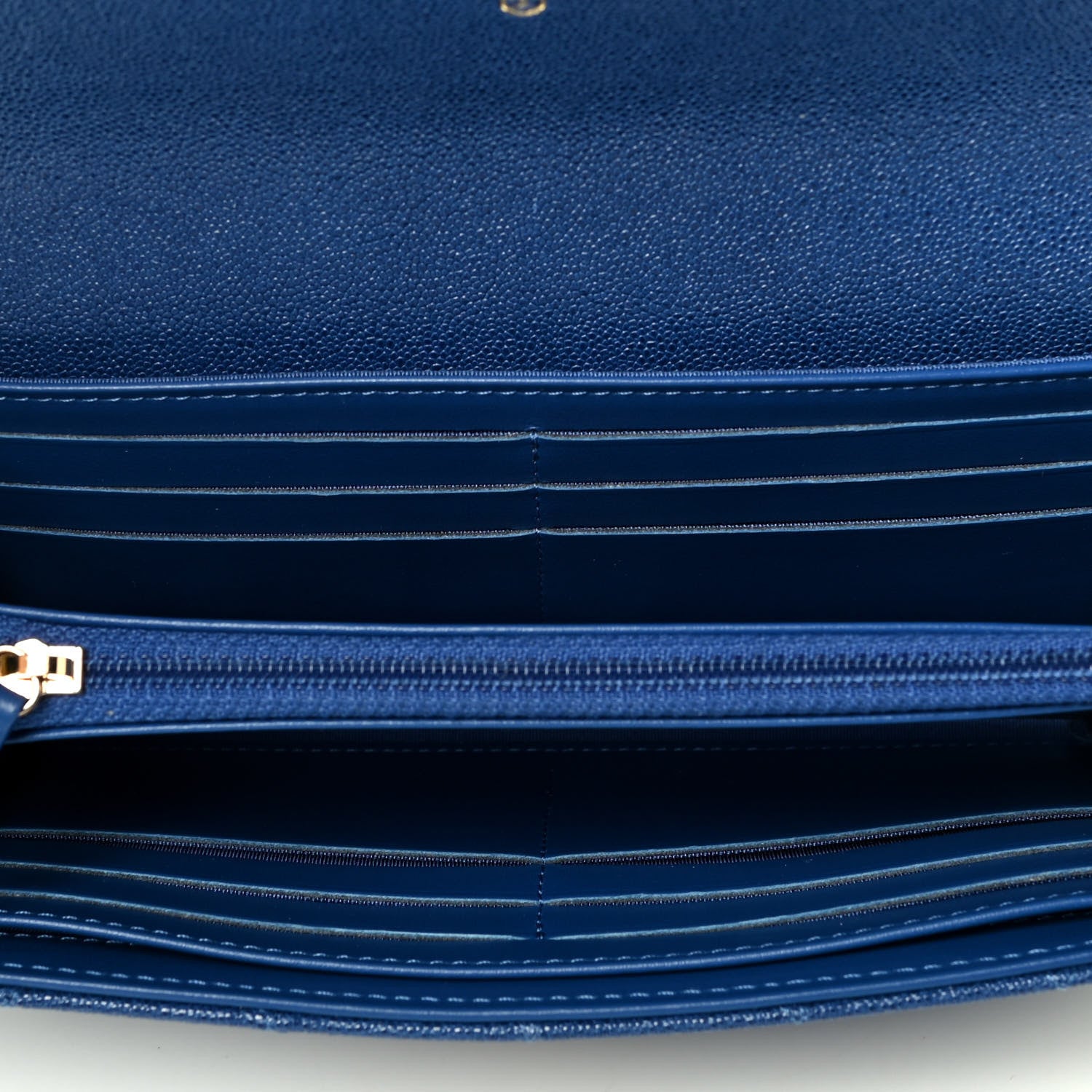 Chanel Caviar Quilted Large Boy Gusset Flap Wallet Blue 4 of 4