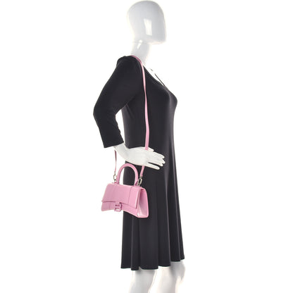 Balenciaga Shiny Box Calfskin Tonal B Hourglass Top Handle Bag Mini Lilac 2 of 10