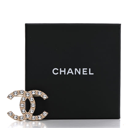 Chanel Crystal CC Brooch Gold 5 of 5